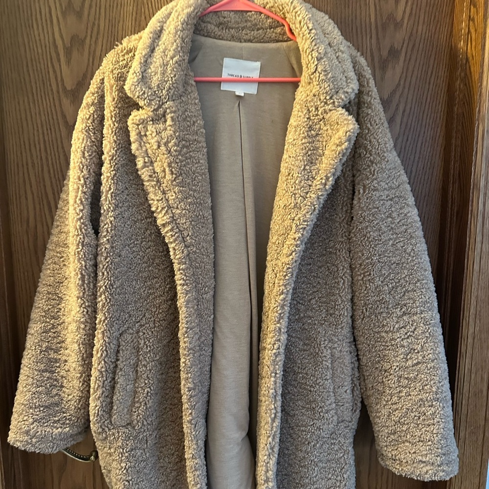 Cozy Beige Teddy Coat